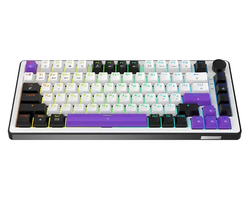 Клавіатура ігрова механічна HATOR HK-75-WV Wireless Hellyberry Switch USB, 2,4 ГГц, Bluetooth 5.3 White-Violet - фото 2