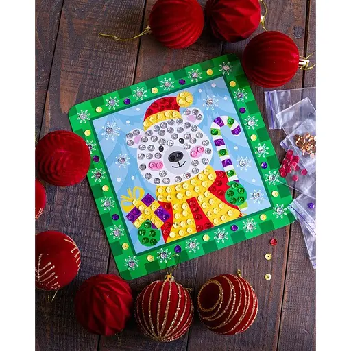 Дитячий набір для творчості "Новорічні листівки з паєтками" 10100694 - фото 5