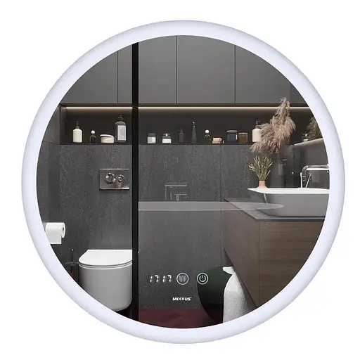 Дзеркало Mixxus Plain MC10-80 (LED Touch, годинник, антизапотівання, димер, регулювання яскравості) MI6932 - фото 1