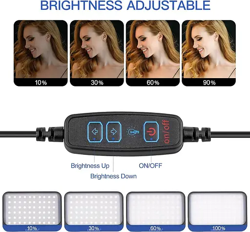 Комплект світлодіодного відеосвітла UBeesize, 2 портативні портативні світильники з регульованою яскравістю - фото 4