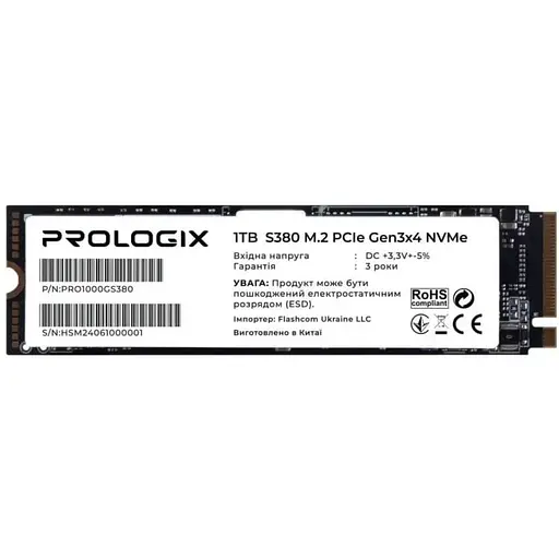 Накопичувач SSD Prologix M.2 2280 1TB (PRO1000GS380) - фото 1