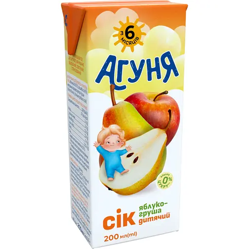 Сік Агуня Яблучно-грушевий 200 мл - фото 2