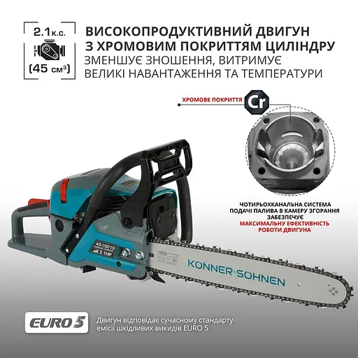 Пила бензиновая Konner&Sohnen KS CS21G-13 (KS CS21G-13) - фото 6