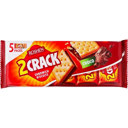 Печенье-сэндвич Roshen 2 Crack с шоколадной начинкой 190 г