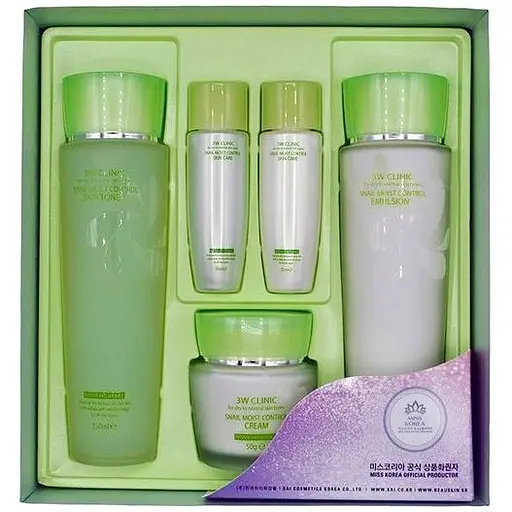Набір для догляду за обличчям 3W Clinic Snail Moist Control Skin Care 3 Set - фото 1