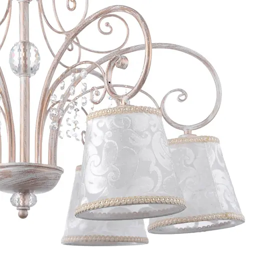 Люстра подвесная Brille с абажуром классическая E14 40W WH (BKL-572S/6) - фото 4