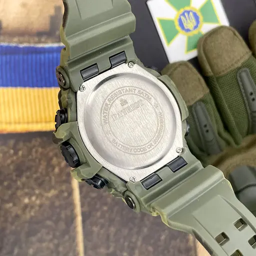 Наручний годинник чоловічий 003CMGRDPS ДПС Зелений камуфляж + Коробка. Patriot acs0031060 - фото 4