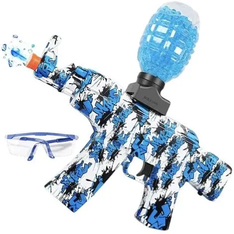 Бластер AK Drum Gel Ball 1000 шт. с гель шариками орбиз blue - фото 1