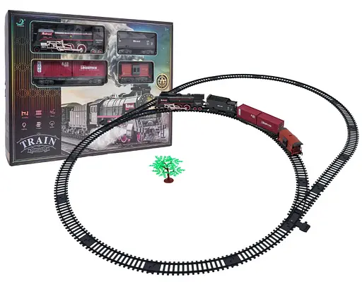 Ретро-поезд со светом, звуками и функциями дыма 138 см Ramiz