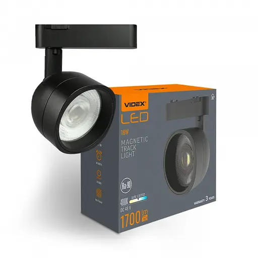 Світильник магнітний трековий Videx LA78B 18W 4000K 48V Black - фото 2