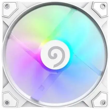 Вентилятор 140 мм GameMax FN14A-S5-W білий 140х140х25 мм ARGB підсвічування 600-1400 об/хв до 30 дБ 4-pin (PWM, 50 см) - фото 1