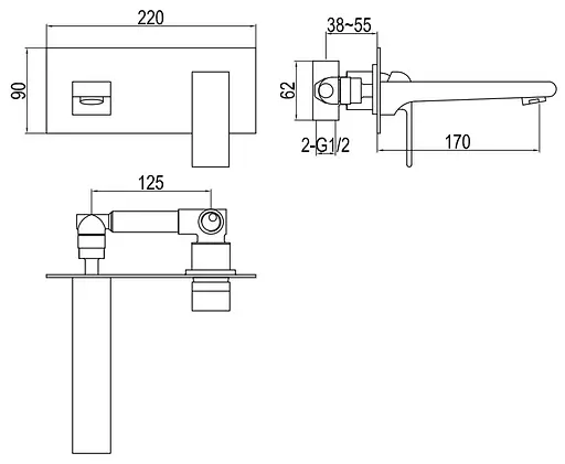 Смеситель для умывальника Kohlman Saxo хром + BOX скрытого монтажа QW185S Хром - фото 3