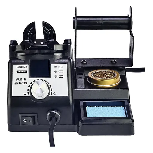 Паяльная станция WEP 926 LED-IV, паяльник, цифровая индикация, лупа, подсветка, держатели плат и припоя, 60W, 90-400 гр C - фото 5