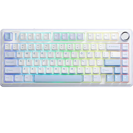 Клавиатура беспроводная Aula F75 Gasket Greywood V3 RGB White/Blue (6948391208633)