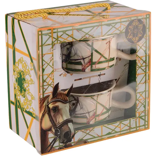 Набір чашок Led Horses з ложками 220 мл 2 шт. (B060358) - фото 4