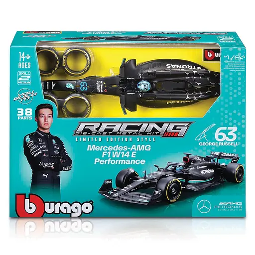 Авто-конструктор Bburago Mercedes-AMG F1 W14 Performance 1:24 (18-28510) - фото 6