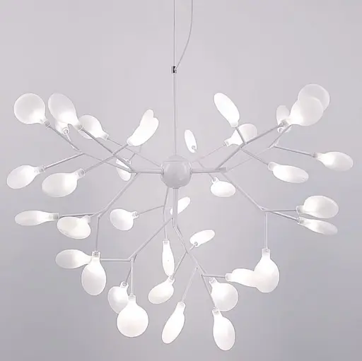 Современная каскадная листовая люстра в белом на 27 ламп Line.F Цвет плафона Графитовый - фото 2