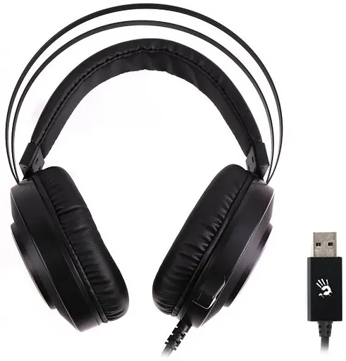 Навушники Bloody G521 Black підсвічування USB накладні кабель 1.8 м - фото 3