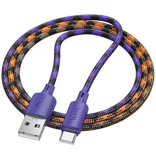 Дата кабель Hoco X116 Meridian USB to Type-C 3A (1m) Gradient Purple Mix - фото 3