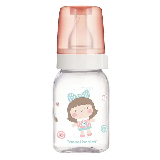 Бутылка с узким отверстием стеклянная с рисунком 120 мл Розовая - фото 1