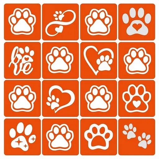 Набір трафаретів для біо-тату Таба лапки taba-lapki-16