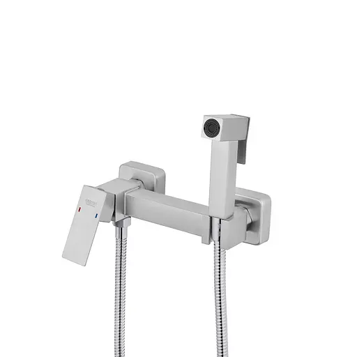 Змішувач для гігієнічного душу зовнішнього монтажу 150 мм Kroner KRP Edelstahl Kubus - ESG052, Нержавіюча сталь - фото 4