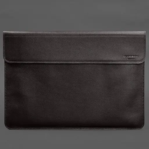 Кожаный чехол-конверт BlankNote на магнитах для MacBook 15 дюйм Темно-коричневый краст - фото 4