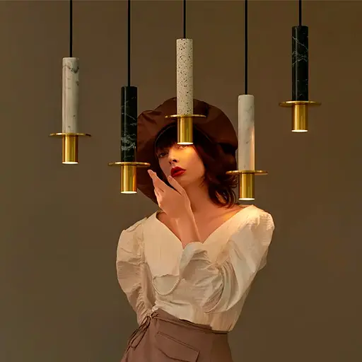 Підвіс Aurea із білим мармуровим плафоном в стилі Ар-деко Line.F SC 3/1 WH - фото 9