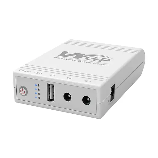 Комплект Mini UPS с блоком питания: источник бесперебойного питания Mini UPS WGP UPS103A White 10400mAh 5V/9V/12V, Li-ion 4*2.6Ah, для роутера и оптического терминала и блок питания SPF-1202B 12V/2A (24W) (42-00262) - фото 2