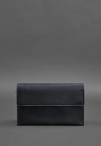 Кожаный мужской клатч-барсетка 3.0 синий Crazy Horse - фото 4