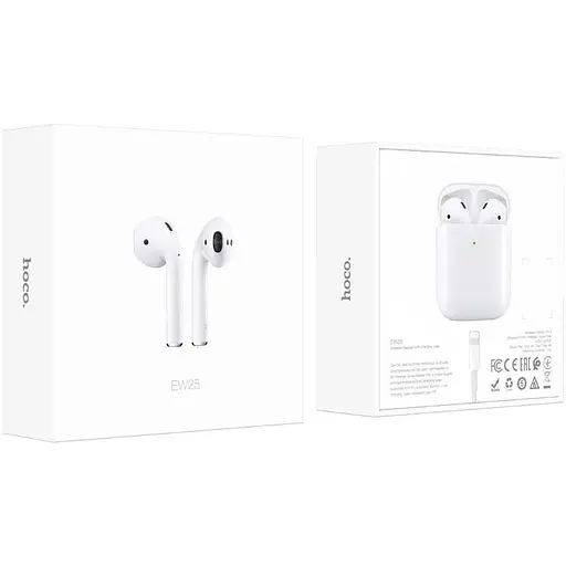 Наушники Hoco True wireless BT headset EW25 полностью беспроводная гарнитура белая - фото 2