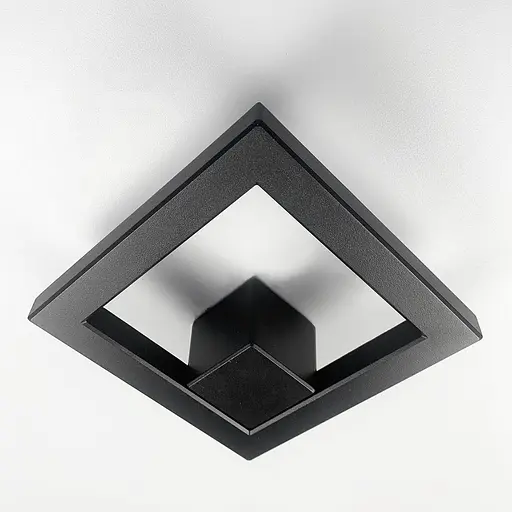 Фасадний чорний світильник у формі ромба | Line F | Арт. 9009 - фото 2