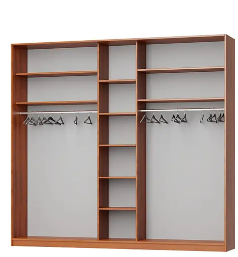 Шкаф-купе трехдверный MebelStar Уни AL 2ДСП/Зеркало 260x60x240 см Аляска серый (MBS-1976) - фото 2