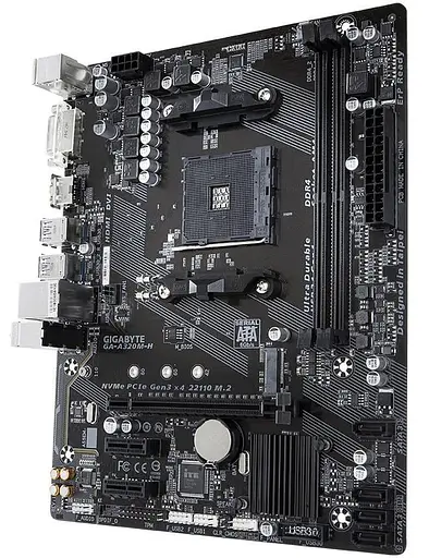 Материнская плата Gigabyte GA-A320M-H (GA-A320M-H) (Socket AM4, AMD A320, Micro-ATX) Б/у - фото 2