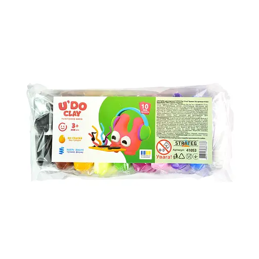 Набір для творчості з повітряною масою U’DO Clay, 41053, 10 кольорів, Strateg
