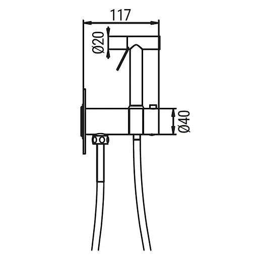 Гигиенический душ скрытого монтажа Koer KB-24029-05 с термостатом Black KR5494, Черный матовый - фото 4