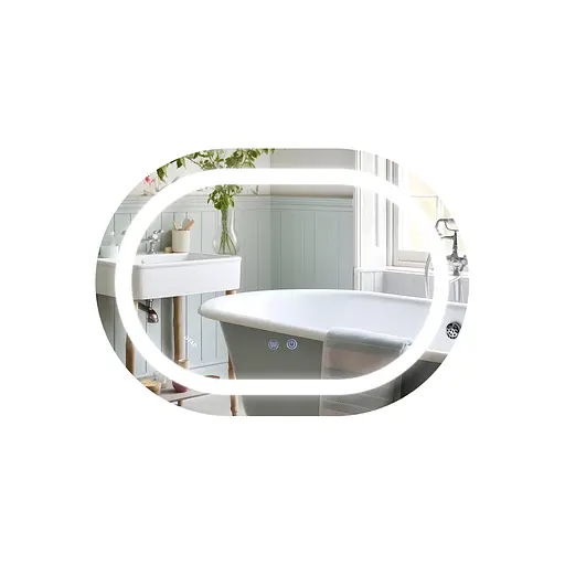 Дзеркало Qtap Gemini 500x700 з LED-підсвічуванням Touch, з антизапотіванням, з димером температури кольору (3000-6500K) Reverse QT2578R5070 - фото 1