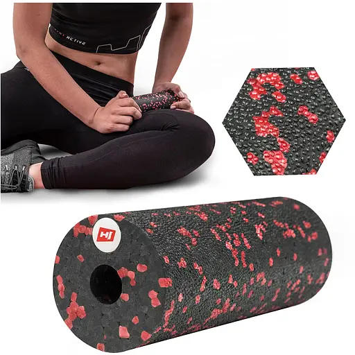 Мини массажный ролик (валик, роллер) Hop-Sport EPP 15см HS-P015YG черно-красный - фото 4