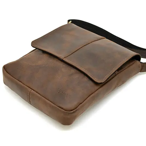 Кожаная мужская сумка через плечо TARWA 22х27х4 см sum0025745 - фото 5