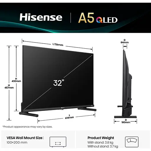 Телевизор Hisense 32A5Q 32" QLED FHD 20016449 EU (149699) - фото 9