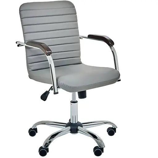 Кресло Rumba-RC хром орех Кожзам серый