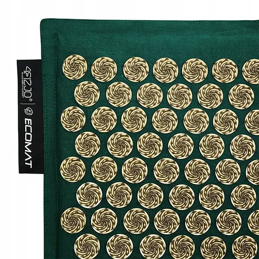 Коврик акупунктурный 4FIZJO Eco Mat Аппликатор Кузнецова с подушкой 130 x 50 см Navy Green/Gold 4FJ0290 (P-5907739313614) - фото 3