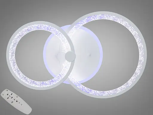 LED люстра с пультом, диммером и цветной подсветкой, 55W, белая - фото 1