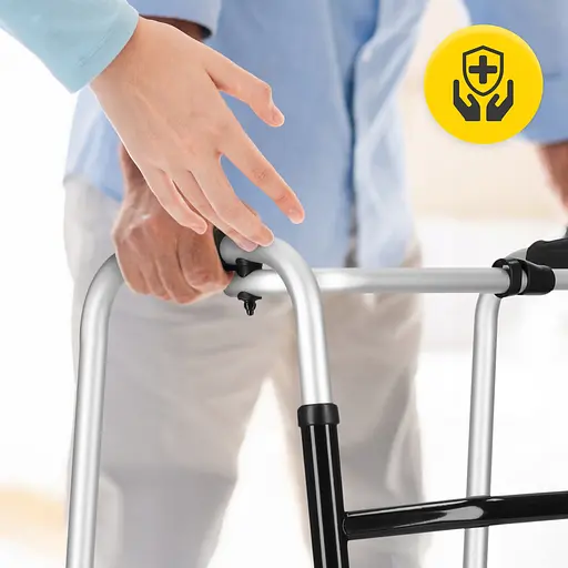 Реабилитационные ходунки 4FIZJO регулируемые, с колесиками Silver/Black (P-5905973406451) - фото 3