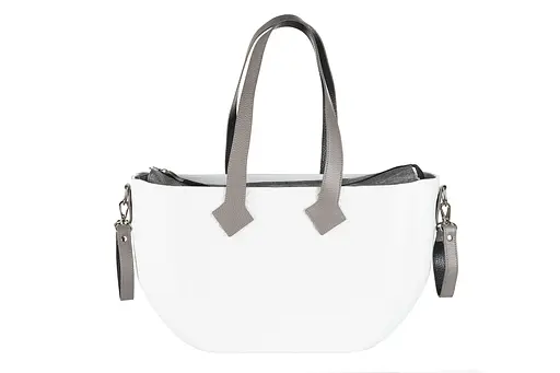 Сумка MyMia ручки кожа, ремни для коляски, бело-серый Nuvita det0018681 - фото 3