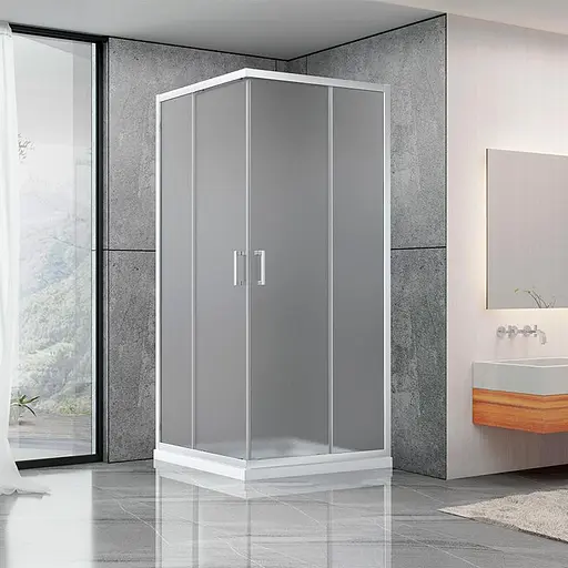 Душевая кабина Dusel A-513 80x80x190 шиншилла, Универсальная, матовый, хром, 80x80 - фото 1