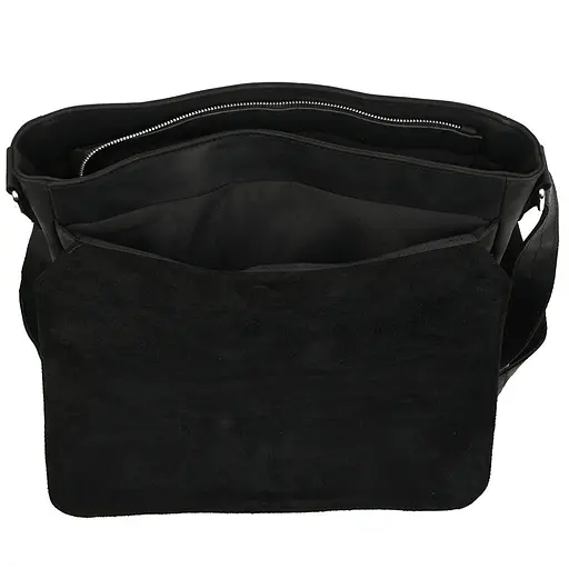 Мужская сумка через плечо Tarwa из черной крейзи хорс 36.5х30х11 см sum0028290 - фото 7