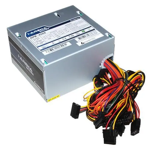 Блок питания 450 Вт, Chieftec IARENA, серебристый, 80+ Standart, Active PFC, 120 мм, 3xMolex/5xSATA/1x6+2-pin/1x4+4-pin - фото 1