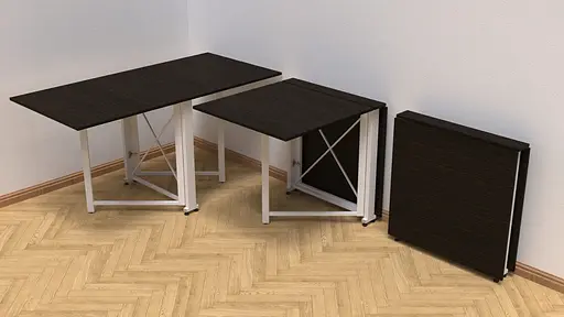 Стіл-книга трансформер Оріон 2 Ferrum-decor 750x1520x730 Білий метал ДСП Венге Магія 16 мм (FRD-105427) - фото 6