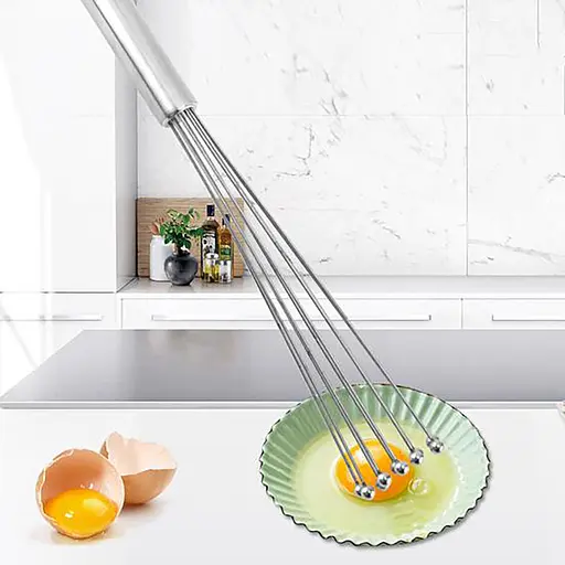 Венчик шариковый из нержавеющей стали 26 см, Kitchen Master Серебристый 87353 - фото 6